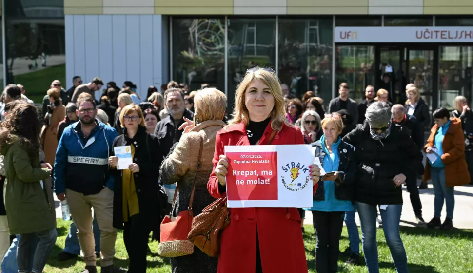 RIJEKA 07.04.2025. Cirkularni strajk u obrazovanju i znanosti u Rijeci. Snimila: Ana Krizanec