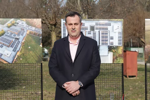 Osijek, 01. 02. 2024., Centralno groblje, UKOP, suncana elektrana, press, Vedran Novokmet - direktor UKOP-aSNIMIO BRUNO JOBST