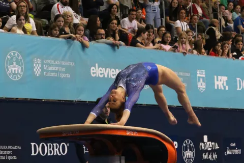 Osijek, 12. 05. 2025, SD Gradski vrt, Dobro World Cup 2025, Osijek. Final day 1. Preskok, Tijan Koren.snimio GOJKO MITIĆ