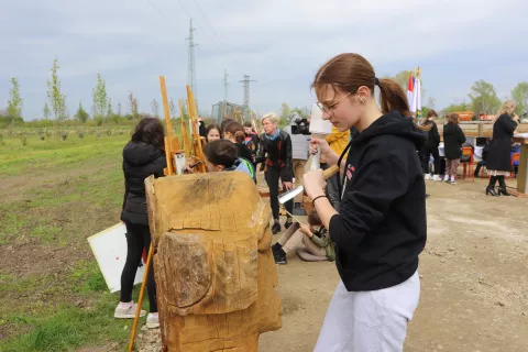 Erenstinovo, 14. 04. 2025, Erenestinovo, Nazorova 2a. Polaganje vremenske kapsule za Kreativni dječji centar.snimio GOJKO MITIĆ
