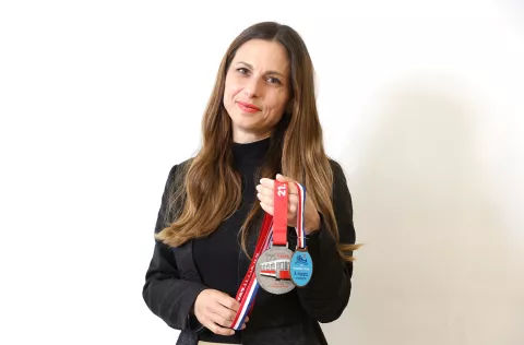 Osijek, 14. 04. 2025., OŠ Ljudevita Gaja, djeca s poteškoćama u razvoju, sport, Poreč, Hrvatski sportski savez, natjecanje, Miloš Katić, Boris Markulin, Dorian PavlovićSNIMIO BRUNO JOBST