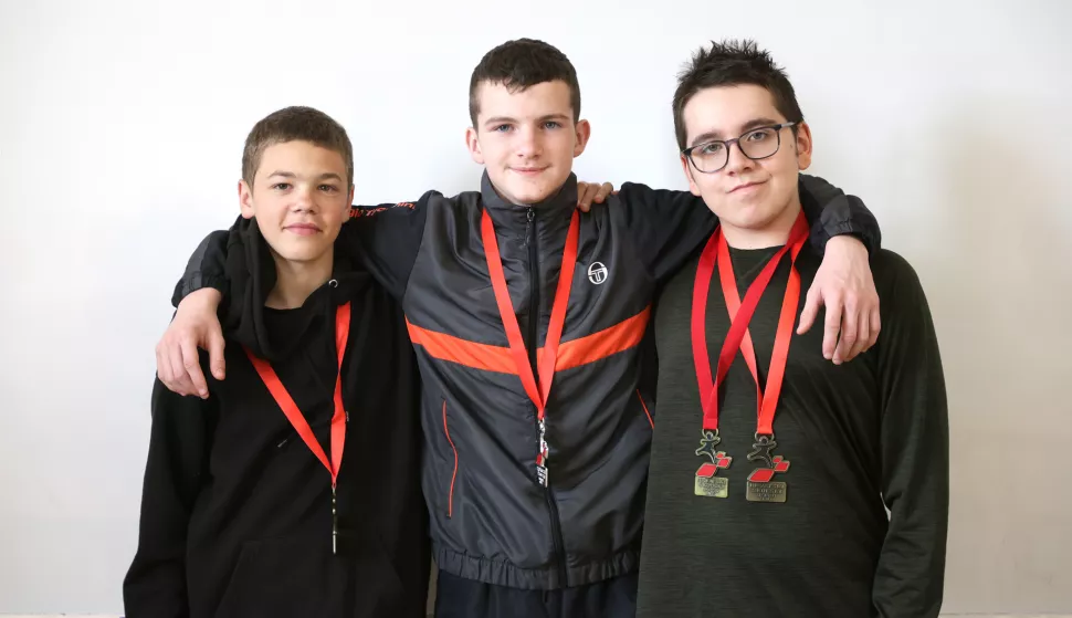 Osijek, 14. 04. 2025., OŠ Ljudevita Gaja, djeca s poteškoćama u razvoju, sport, Poreč, Hrvatski sportski savez, natjecanje, Miloš Katić, Boris Markulin, Dorian PavlovićSNIMIO BRUNO JOBST