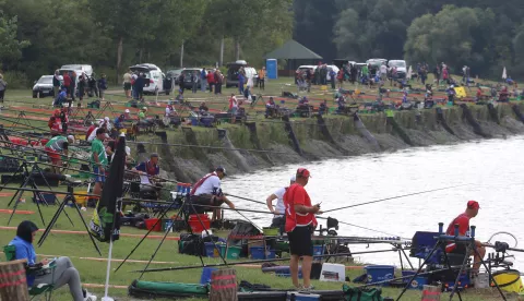 Bilje, 10. 09. 2022, Stara Drava Bilje, Biljsko jezero. Svjetsko prvenstvo u ribolovu udicom na plovak.snimio GOJKO MITIĆ