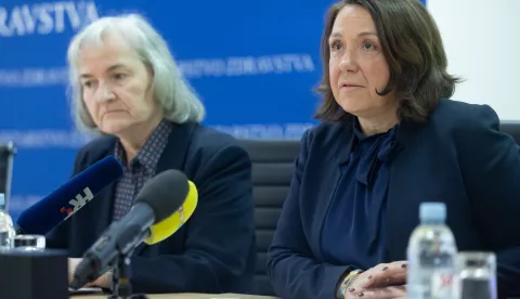 Zagreb, 07.03.2025. - Konferencija za medije u povodu upućivanja Nacrta prijedloga Zakona o izmjenama i dopunama Zakona o obveznom zdravstvenom osiguranju u e-Savjetovanje.Na fotografiji Irena Hrstić.foto HINA/ Edvard ŠUŠAK/ es