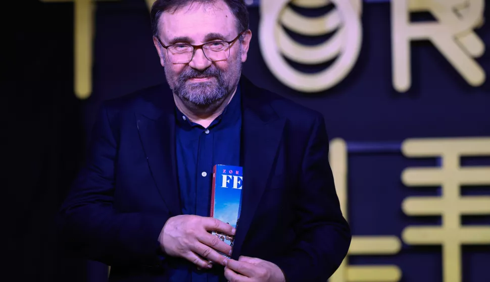 15.04.2025., Tvornica kulture, Zagreb - Predstavljanje zbirke tematski raznolikih prica Zorana Ferica "Spiderman", objavljene u nakladi V.B.Z.-a odrzalo se u Malom pogonu Tvornice kulture. Osim autora, o knjizi su govorili knjizevna kriticarka Jagna Pogacnik, urednik i novinar Dalibor Simpraga i urednik knjige Drago Glamuzina. Photo: Marko Prpic/PIXSELL