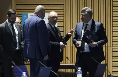 Zagreb, 16.04.2025. - 83. sjednica Vlade. Na fotografiji ministri Tonči Glavina, Ivan Šipić, premijer Andrej Plenković. foto HINA/ Lana SLIVAR DOMINIĆ/ lsd 