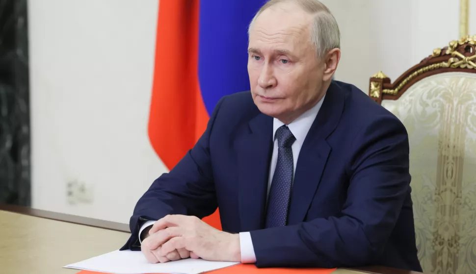 epa11978190 Russian President Vladimir Putin chairs a meeting with members of the Security Council of Russia via videoconference at the Kremlin in Moscow, Russia, 21 March 2025. EPA/MIKHAIL METZEL/SPUTNIK/KREMLIN/POOL MANDATORY CREDIT