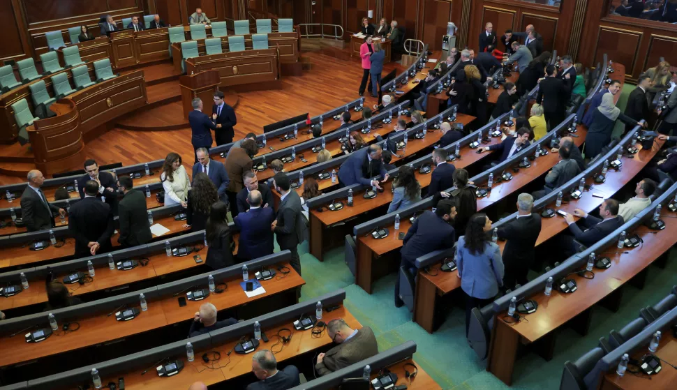 Lawmakers gather for the plenary session to elect the new speaker of the parliament in Pristina, Kosovo April 25, 2025. REUTERS/Valdrin Xhemaj Photo: Valdrin Xhemaj/REUTERS