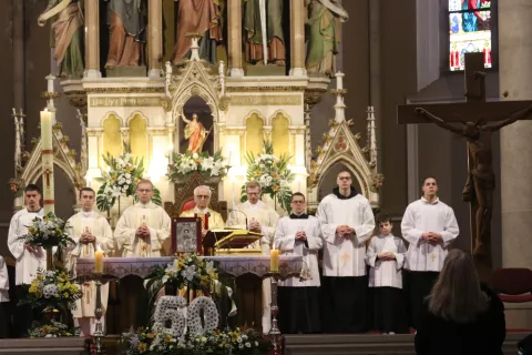 Osijek, 27. 04. 2025, Zlatna misa Adama Bernatovića u osječkoj konkatedrali..snimio GOJKO MITIĆ