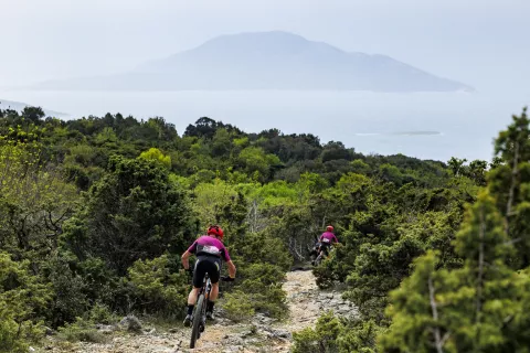 Riders during Stage 2 of the 2025 4Islands Epic, Cres, Croatia on the 17 April 2025. Photo bySam Clark/4Islands Epic.
