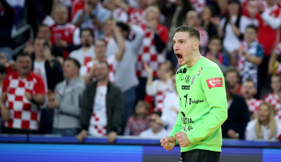 Zagreb, 30.01.2025. - Polufinalni susret Svjetskog prvenstva rukometaša: Hrvatska - Francuska. Na fotografiji Dominik Kuzmanović. foto HINA/ Daniel KASAP/ dk