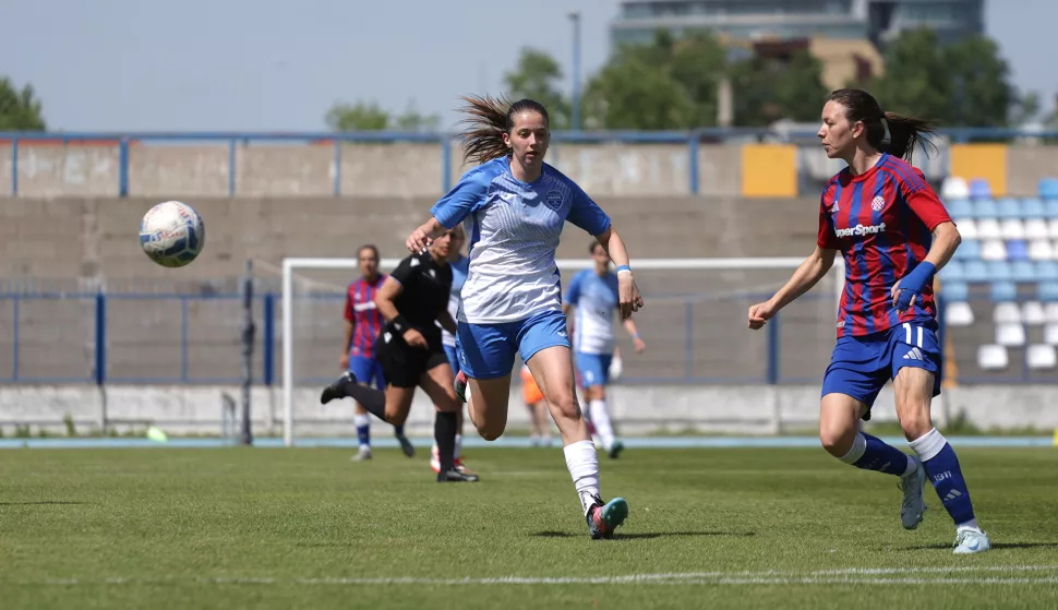 Osijek, 04. 05. 2025., Stadion Gradski vrt, Osijek - Hajduk (Split), nogometašice, Liga za prvakinje Magenta ligeSNIMIO BRUNO JOBST