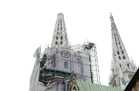 22.03.2020., Zagreb - Potes magnitude 5,3 stupnjeva ostetio je Zagrebacku katedralu. Photo: Sanjin Strukic/PIXSELL