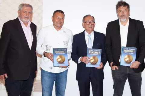 Lino Červar, predstavljanje knjige, Ante Žužul, Nikša Kaleb, Lino Červar, Vlado Šola