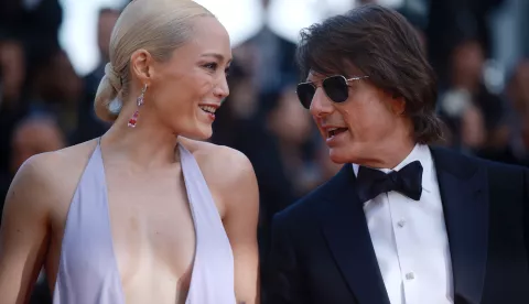 epa12100056 Pom Klementieff and Tom Cruise at the premiere for 'Mission: Impossible - The Final Reckoning' during the 78th annual Cannes Film Festival, in Cannes, France, 14 May 2025. The film festival runs from 13 to 24 May 2025. EPA/CLEMENS BILAN