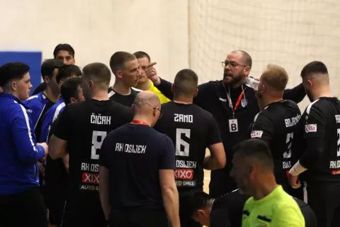 Osijek, 05. 04. 2025, SD Zrinevac, rukomet Osijek - Moslavina (Kutina), Liga za ostanak rukometša.snimio GOJKO MITIĆ