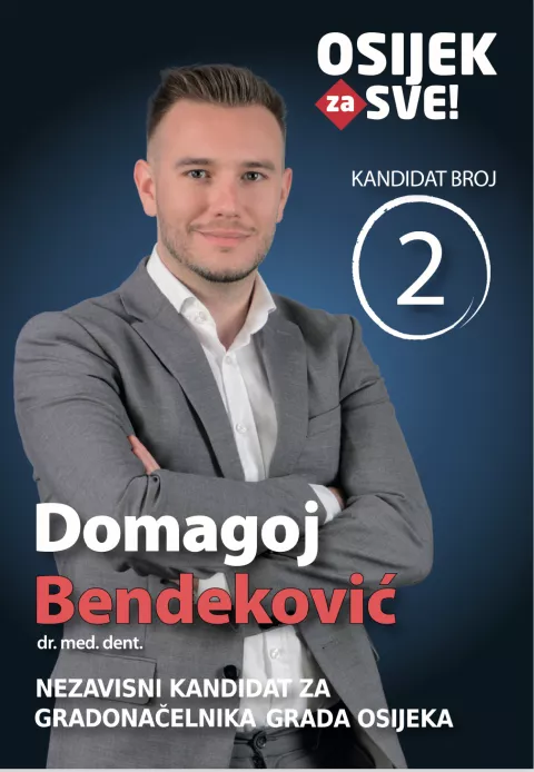 Domagoj Bendeković, kandidat za gradonačelnika Osijeka, svibanj 2025