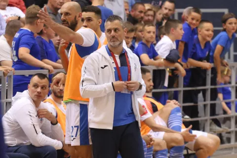 Osijek, 17. 05. 2025, SD Gradski vrt, mali nogomet. Osijek Kandit - Futsal Dinamo, polufinale doigravanja za prvaka SuperSport HMNL-a.snimio GOJKO MITIĆ