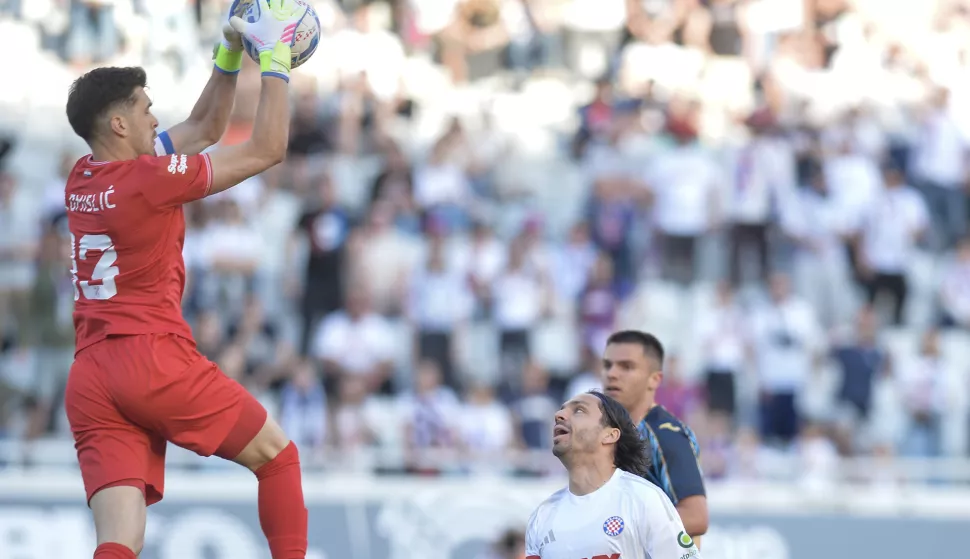 Split, 18.05.2025 - Utakmica 35. kola Prve HNL, Hajduk - Rijeka. Na slici Martin Zlomislić.foto HINA/ Mario STRMOTIĆ/ ds