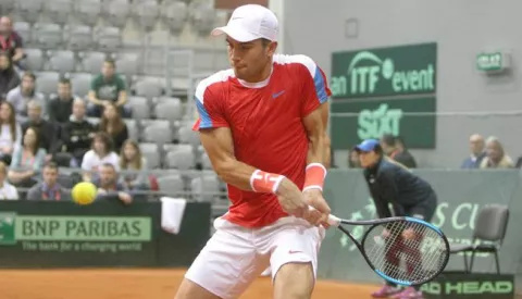 02.02.2018., Osijek - DAVIS CUP - Borna Ćorić - Peter PolanskyFoto: Zeljko Sepic