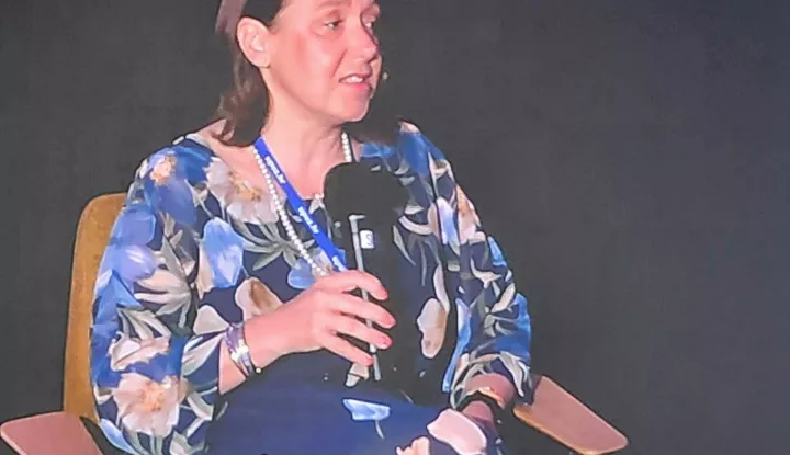 Vodice, 23.05.2025. - U sklopu 128. Kongresa poslodavca u zdravstvu Hrvatske, ministrica zdravstva dr. Irena Hrstić održala je predavanje "Put prema održivom zdravstvenom sustavu" te će ponuditi pregled planiranih projekata i ključnih smjernica zdravstvene politike u nadolazećem razdoblju. Na fotografiji Irena Hrstić. foto HINA/ Vedrana LARVA/ tm