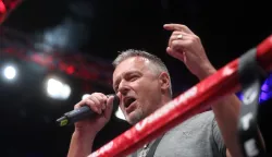 Zagreb, 08.09.2018. - Hrvatski profesionalni boksač Filip Hrgović osvojio je naslov interkontinentalnog prvaka u teškoj kategoriji po verziji WBC zahvaljujući pobjedi nokautom u trećoj rundi protiv Amerikanca Amira Mansoura u zagrebačkoj Areni. Na slici Marko Perković Thompson.foto HINA/ Daniel KASAP/ ua