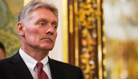 epa12080295 Kremlin spokesman Dmitry Peskov attends a meeting of Russian President Vladimir Putin and Venezuelan President Nicolas Maduro at the Kremlin in Moscow, Russia, 07 May 2025. Russia will mark the 80th anniversary of the victory in World War II over Nazi Germany and its allies on 09 May. EPA/ALEXANDER ZEMLIANICHENKO/POOL