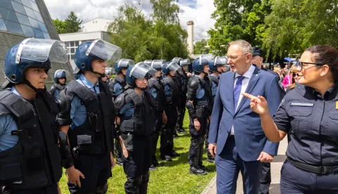 Zagreb, 29.05.2025. - Dan otvorenih vrata Policijske akademije, uz promociju policijskog zanimanja, te Dan sporta.Na fotografiji Davor Božinović.foto HINA/ Edvard ŠUŠAK