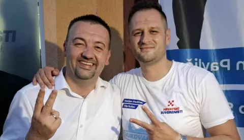Novi gradonačelnik i dogradonačelnik Vukovara Marijan Pavliček i Filip Sušac