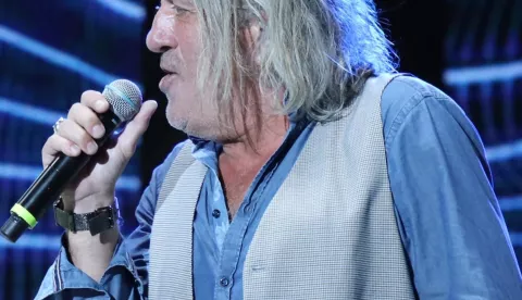 18, August, 2021, Belgrade - First day of music festival Beer fest held on embouchure. Bijelo dugme - Goran Bregovic and Mladen Vojicic - Tifa. Photo: Matija Stanisavljevic/ATAImages"n"n18, avgust, 2021, Beograd - Prvi dan muzickog festivala Beer fest na Uscu.. Photo: Matija Stanisavljevic/ATAImages