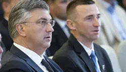 03.05.2024., Vukovar - Predsjednik Vlade Andrej Plenkovic sudjelovao je na svecanoj sjednici Gradskog vijeca Grada Vukovara u povodu obiljezavanja Dana grada. Photo: Davor Javorovic/PIXSELL
