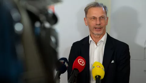 05.04.2025., HNB, Trg hrvatskih velikana, Zagreb - Dan otvorenih vrata Hrvatske narodne banke (HNB). Izjave Borisa Vujčića i Sandre Savaljek. Photo: Luka Antunac/PIXSELL