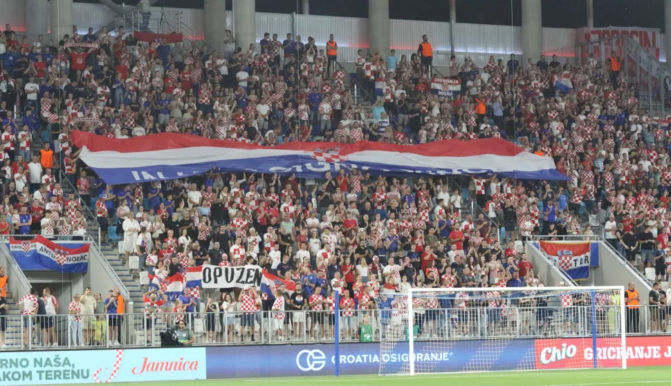 Osijek, 08. 09. 2024, Opus Arena, UEFA Nations League, nogometna utakmica Hrvatska - Poljska. Hrvatska. Navijači, tribine.snimio GOJKO MITIĆ