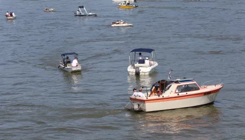 Osijek 07. 06. 2025, Drava, Zimska luka početak tradicioanlne Regate od Osijeka do Aljmaša.snimio GOJKO MITIĆ