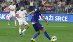 Osijek, 09. 06. 2025, Opus Arene, utakmica, kvalifikacije za svjetsko prvenstvo, Hrvatska - Češka. Ante Budimir (11).snimio GOJKO MITIĆ