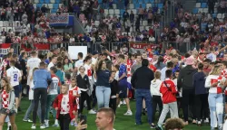 Osijek, 09. 06. 2025, Opus Arene, utakmica, kvalifikacije za svjetsko prvenstvo, Hrvatska - Češka. Navijači, tribine.snimio GOJKO MITIĆ
