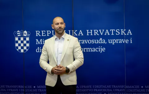 Zagreb, 16.6.2025 - Ministar pravosuđa Damir Habijan je na konferenciji za novinare predstavio novu stranicu sudskog registra.Foto Hina/ Dario GRZELJ/ dag