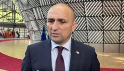 Bruxelles, 20.5.2025. - Hrvatska je spremna preuzeti vode?u ulogu u Europskoj uniji u proizvodnji malih borbenih dronova, kojih bi se ve? ove godine moglo proizvesti pola milijuna, rekao je u utorak u Bruxellesu potpredsjednik vlade i ministar obrane Ivan Anu?i?. foto HINA/ Slavko VUKADIN/ ik