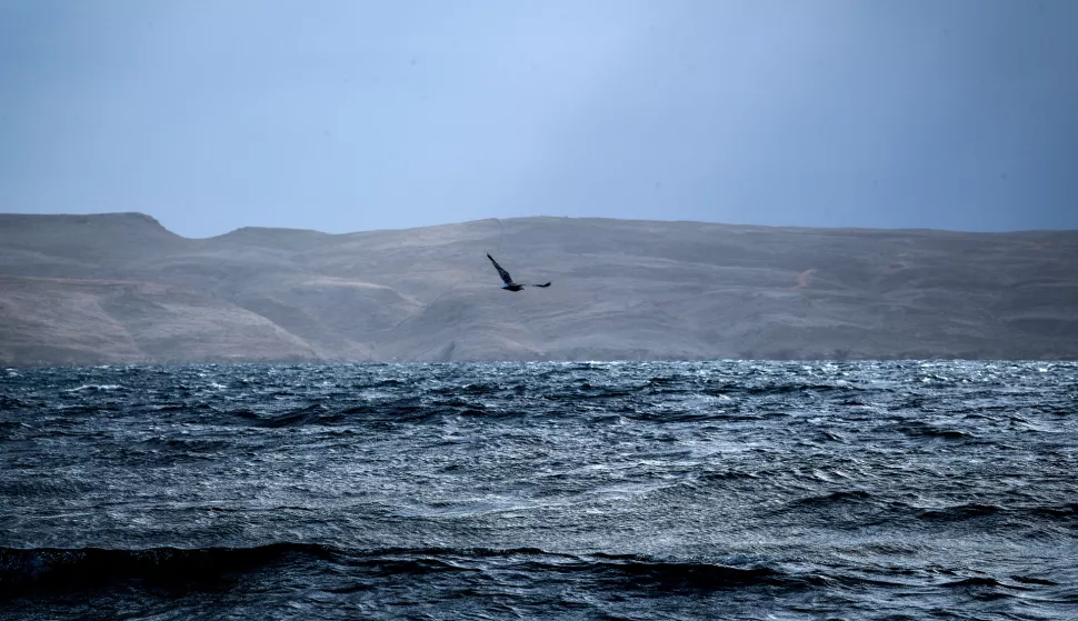 12.08.2020., Otok Pag - Velebitski kanal je morski kanal u Jadranskom moru. Dug je 144 km, s dubinom do 106 m. Podvelebitski kanal karakteristican je po snaznim udarima bure, cije strujanje nerijetko ometa i normalnu pomorsku plovidbu. Photo: Sandra Simunovic/PIXSELL