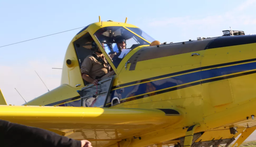 Osijek, 21. 10. 2024, Klisa, Zračna luka Osijek, ZLO. Obitelj Vlašić kupila Air Tractror u Canadi i dovezla ga u Osijek. Svečani doćek u Zračnoj Luci Osijek,snimio GOJKO MITIĆ