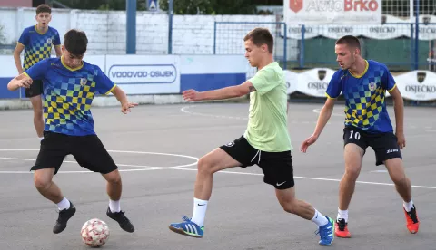 Osijek, 21. 06. 2025., Olimpija, tri kornera penal, malonogometni turnir, Tempo - Silco SNIMIO BRUNO JOBST