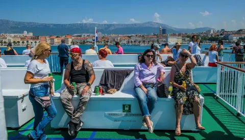 18.06.2025., Split - Guzva na Trajektu Petar Hektorovic koji danas vozi na liniji Split Vis. Photo: Zvonimir Barisin/PIXSELL