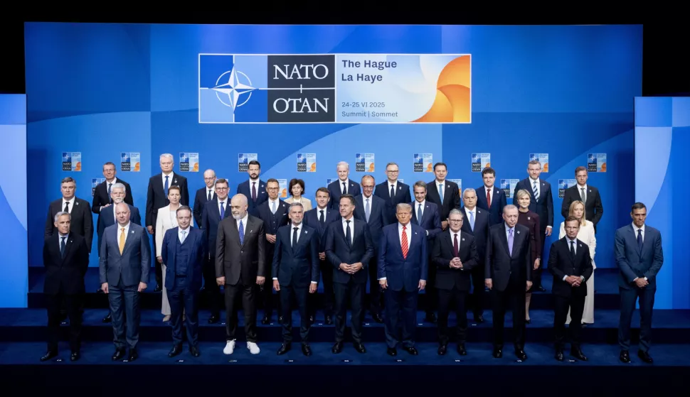 epa12196206 Government leaders pose for the family photo during the NATO Summit at the World Forum in The Netherlands, 25 June 2025. The Netherlands, for the first time in NATO's history of existence, is hosting a NATO summit. EPA/ROBIN VAN LONKHUIJSEN