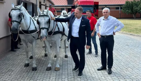 ĐakovoLipan 2025.Ministar poljoprivrede Davor Vlajčić u obilasku Pastuharne Državne ergele Đakovo