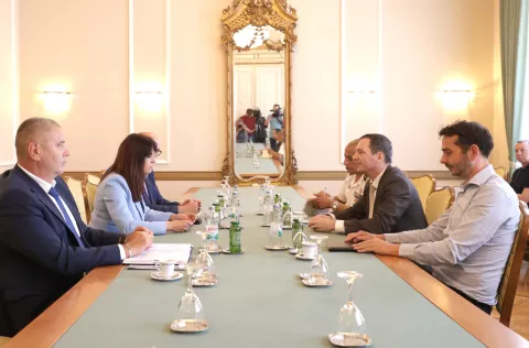Osijek, 01. 07. 2025., Trg A. Starčevića 2, sastanak, Nataša Tramišak; Fabien Fieschi - Francuski veleposlanikSNIMIO BRUNO JOBST