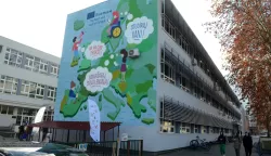 osijek, 31 siječnja 2023, 11,00 sati, strojarska tehnička i elektrotehnička i prometna škola, otvorenje murala posvećenog programu erasmus+, novinar darko pejićsnimio zdenko pušić