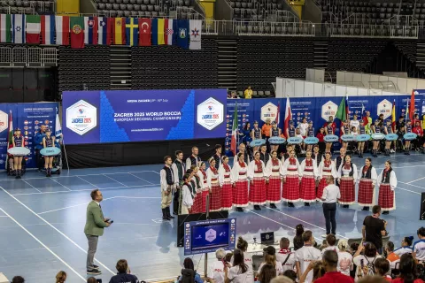 Zagreb, 9.7.2025 - Svečano otvaranje Europskog prvenstva u bocciji. U Zagrebu će nastupiti više od 120 natjecatelja iz 22 zemlje, a bit će to najveće natjecanje ikada organizirano u Hrvatskoj u ovom paraolimpijskom sportu.Foto Hina/ Dario GRZELJ/ dag