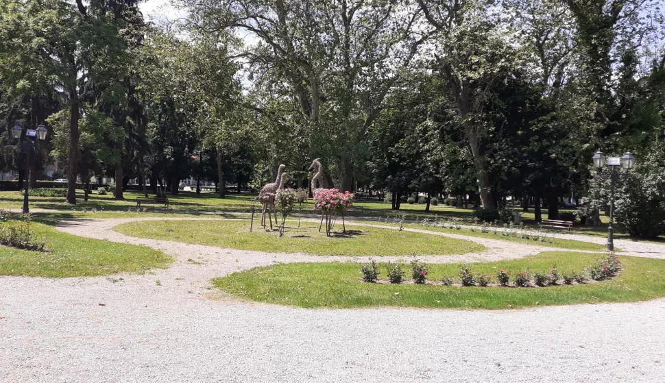 DONJI MIHOLJAC - Park i perivoj Prandau-Mailath u središtu grada, ilustracija. Snimila Snježana Fridl