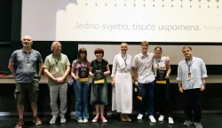 Pula, 12.7.2025.- Filmovi "?umarak direkt" u osnovno?kolskoj te "Bura" u srednjo?kolskoj kategoriji pobjednici su filmskog natje?aja koji u okviru Dana medijske pismenosti organiziraju Agencija za elektroni?ke medije, UNICEF i Hrvatski filmski savez, a ove se godine uklju?io i Pulski filmski festival. foto HINA/ Daniel SPONZA/ ua