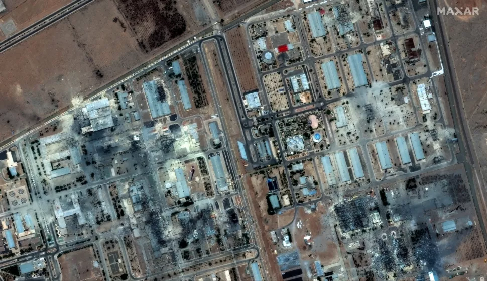 epa12191675 A handout satellite image made available by Maxar Technologies shows damage at the Isfahan nuclear technology center after US airstrikes, in Isfahan, Iran, 22 June 2025. The US Department of Defense announced on 22 June, that the US Central Command conducted overnight strikes against three nuclear facilities in Iran. EPA/MAXAR TECHNOLOGIES HANDOUT -- MANDATORY CREDIT: SATELLITE IMAGE 2025 MAXAR TECHNOLOGIES -- THE WATERMARK MAY NOT BE REMOVED/CROPPED --HANDOUT EDITORIAL USE ONLY/NO SALES